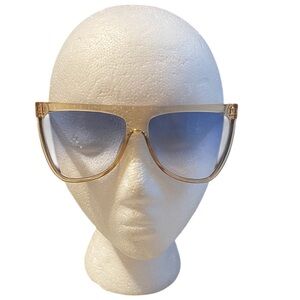Le Specs Gold Frame with Blue Gradient Lenses Women's Sunglasses